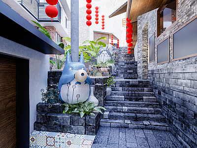 现代新中式台阶景观 旅游商业街 城市更新 街区改造文化 城市街区改造 古镇商业街改造