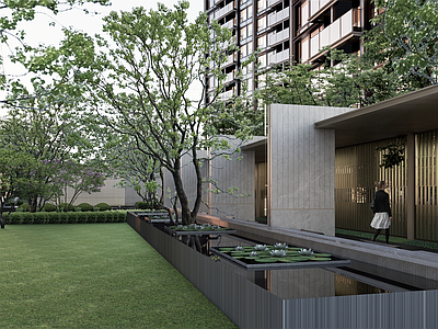 现代小区景观 JT豪宅中庭景观 首开展示区景观 中庭草坪景观 会客厅景观 核心廊架景观