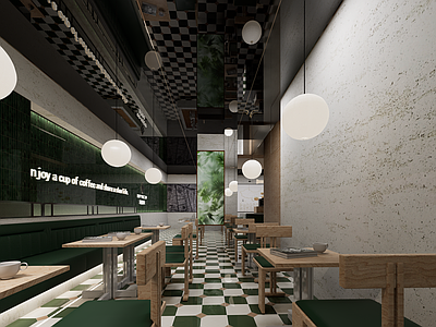 现代美式奶茶店 现代餐厅 现代奶茶店 美式餐厅 休闲区 餐饮空间