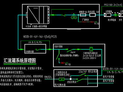 其他机电图纸 汇流箱系统原理图 施工图
