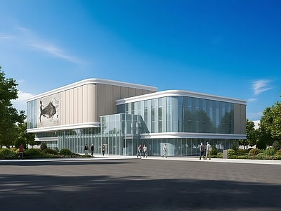 现代办公楼 现代办公楼 现代简约办公楼 产业园建筑 多层办公楼 产业园