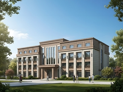 现代办公楼 现代办公楼 现代简约办公楼 产业园建筑 多层办公楼 产业园