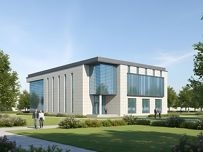 现代办公楼 现代办公楼 现代简约办公楼 产业园建筑 多层办公楼 产业园