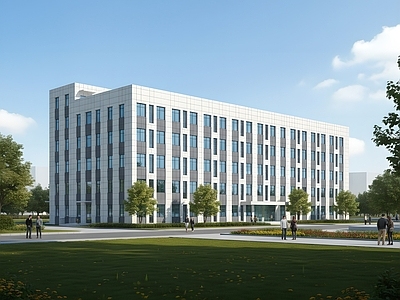 现代办公楼 现代办公楼 现代简约办公楼 产业园建筑 多层办公楼 产业园