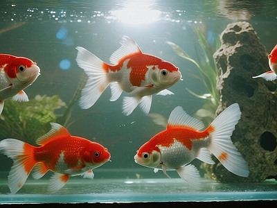 现代鱼缸 现代生态鱼缸鱼群