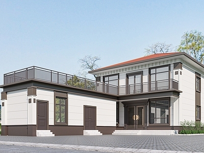 新中式极简风格建筑 新中式别墅