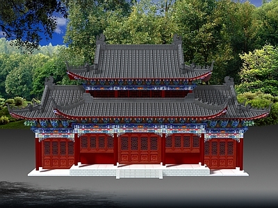 中式复古古建 中式古建山门殿 中式仿古山门殿 中式古建大殿 中式仿古大殿 中式寺庙山门殿