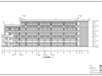 欧式学校建筑 中学普教楼 施工图