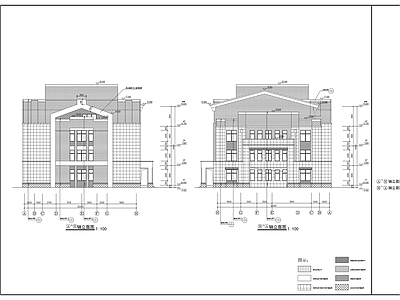 欧式学校建筑 行政楼建筑 施工图