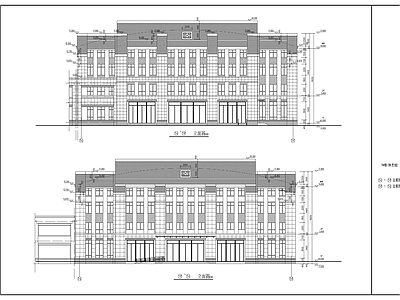 欧式学校建筑 中学体艺楼建筑 施工图