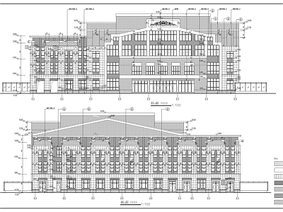 欧式学校建筑 中学食堂 施工图