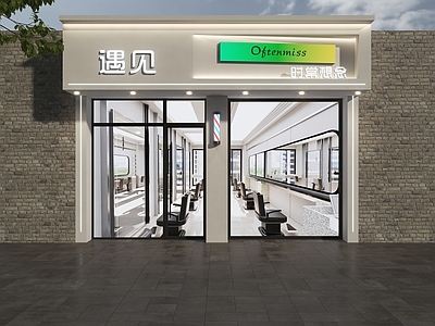 现代门头 理发店门头 美发店门头 造型社门头 发型工作室门头 美发工作室门头