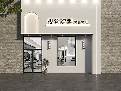 现代门头 理发店门头 美发店门头 造型社门头 发型工作室门头 美发工作室门头