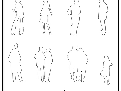 现代人物 运动人物 人物立面图 儿童手办 玩具 施工图