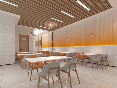 现代极简食堂 食堂 餐厅 自助餐厅 饭店 自助餐台