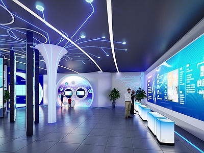 现代科技展厅 科技展厅 科技展示 科技宣传 光影展墙 滑动触摸屏