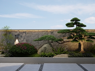 现代景墙 现代景墙 石皮景墙