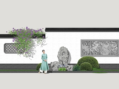 新中式景墙 园林景墙 入口景墙 照壁影壁 乡村景墙