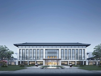 新中式学校建筑 新中式学校 中式教学楼 新中式校园 新中式教学楼 学校