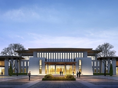 现代新中式其他公共建筑 游客接待中心 现代汉唐风建筑 接待服务中心综合 汉唐风建筑