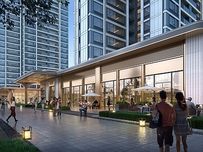 简约现代小区建筑 成都豪宅住宅建筑 金茂住宅建筑商业 商业沿街入口建筑 成都金茂晓棠建筑 金茂小区住宅建筑