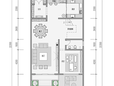 现代轻奢别墅建筑 小面宽 大进深 自建房 自建别墅 简约 施工图