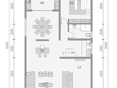 现代侘寂别墅建筑 联排别墅 独栋别墅 自建房 小面宽 紧凑 施工图