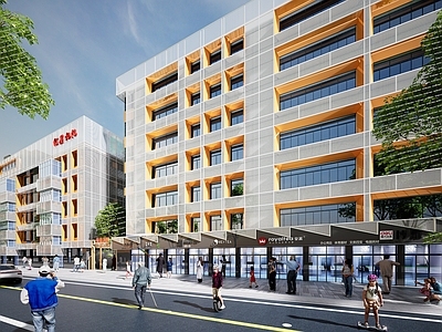 现代商业街 商业街改造 街道改造 沿街建筑改造 建筑改造 商业街