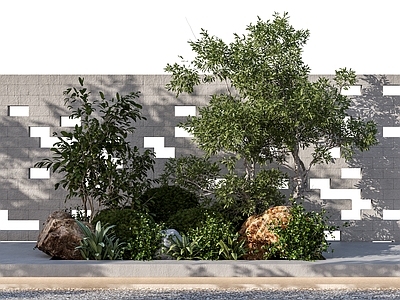 植物堆 景观小品 庭院小品 花坛 景观石 石头