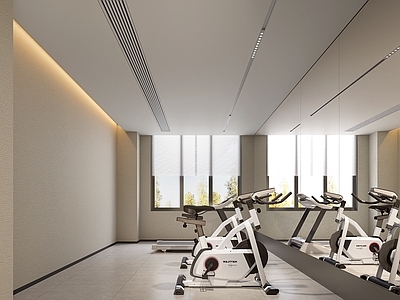 现代健身房 现代健身房 跑步机 健身器材