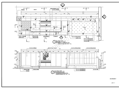 现代广场 景观跌水景墙 跌水景 施工图