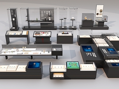现代博物馆 博物馆展柜 展托 智能展柜