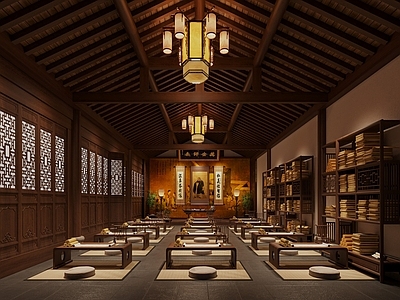 中式教室 中式学堂 古代教室 老子 影视学堂 书法教室