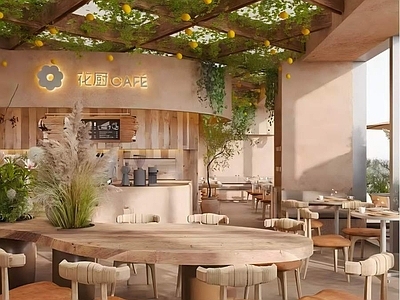 侘寂禅意西餐厅 花园餐厅 弧形餐厅 户外餐厅 主题餐厅 音乐餐厅 施工图