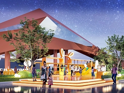 现代儿童游乐空间 商业街 商业小品 儿童乐园 休息空间