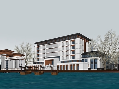 新中式现代学校建筑 现代学校建筑 综合楼