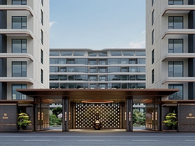 新中式其他建筑外观 小区大门