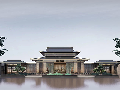 中式新中式小公建 长沙建发观云 示范区 小区入口 中式豪宅
