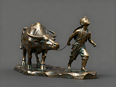 现代雕塑 雕塑牛 耕牛 景观牛小品 水牛雕塑 乡村雕塑小品