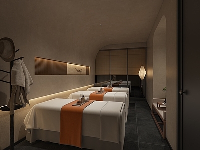 新中式侘寂其他娱乐空间 新中式 侘寂 按摩包间 spa