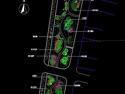 道路交叉口景观 道路绿化 施工图
