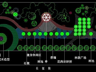 路侧绿化带景观 道路绿化 绿化带 施工图