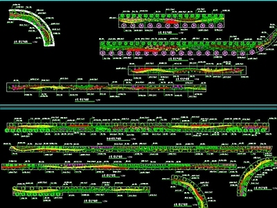 城市次干道景观 道路绿化 施工图