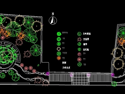 中央绿化带景观 绿化 施工图