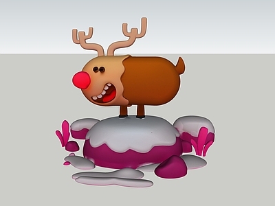 水生动物 鹿子 卡通 手办 圣诞节