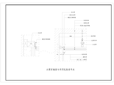 墙面节点 墙面与吊顶节点 乳胶漆节点 施工图