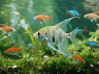 现代鱼缸 现代生态鱼缸鱼群
