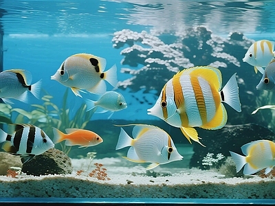 现代鱼缸 现代生态鱼缸鱼群