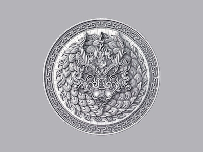 中式雕花 中式麒麟雕花顶盘