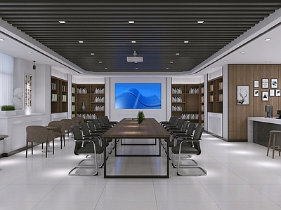 现代简约服务中心 党群服务中心 图书馆 咖啡厅 阅览室 会议室